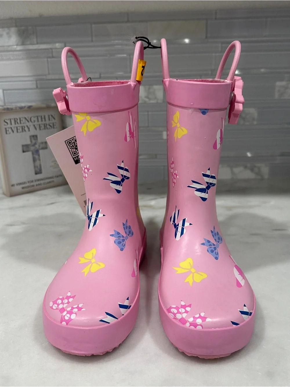Title: Member’s Mark Pink Bow Toddler Rain Boots Size 11/12 NWT
